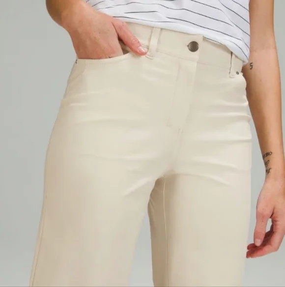 lululemon athletica Wide-Leg Cropped Pants in Light Cream - Picture 2 of 11